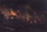 Nicolino V. Calyo Great Fire of New York as Seen From the Bank of America oil painting